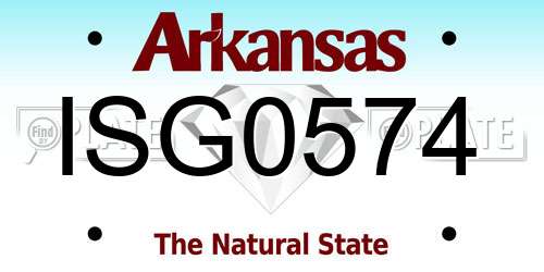 ISG0574 Arkansas License Plate