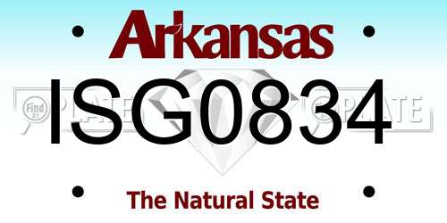ISG0834 Arkansas License Plate