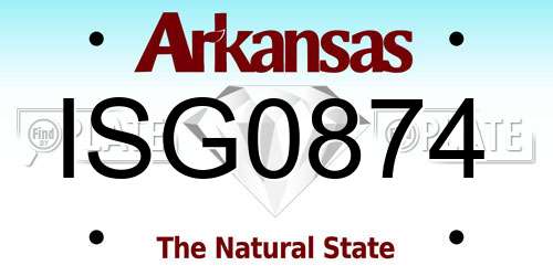 ISG0874 Arkansas License Plate