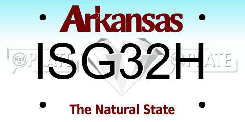 ISG32H Arkansas License Plate
