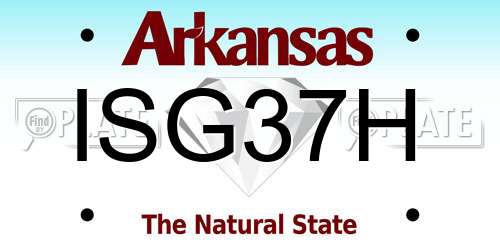 ISG37H Arkansas License Plate