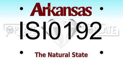 ISI0192 Arkansas License Plate