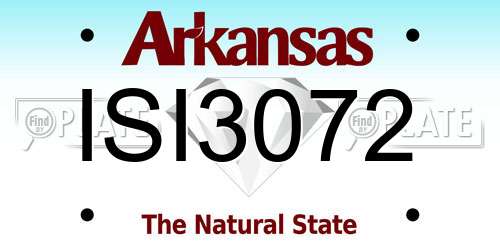 ISI3072 Arkansas License Plate