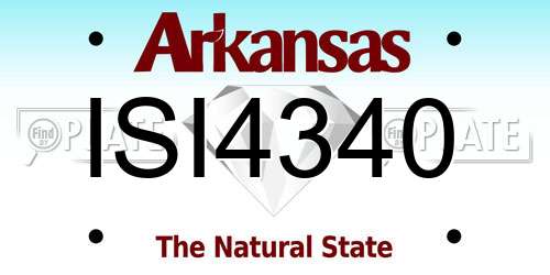 ISI4340 Arkansas License Plate