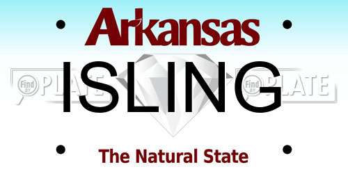 ISLING Arkansas License Plate