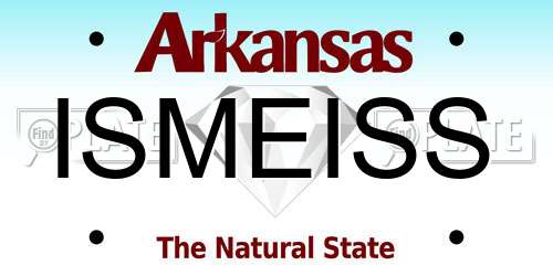 ISMEISS Arkansas License Plate