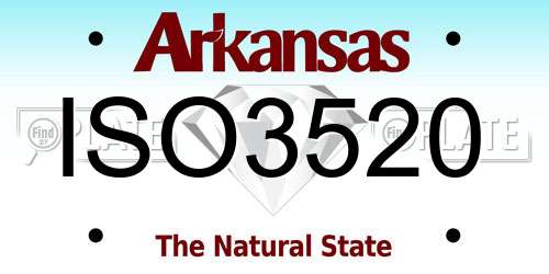 ISO3520 Arkansas License Plate