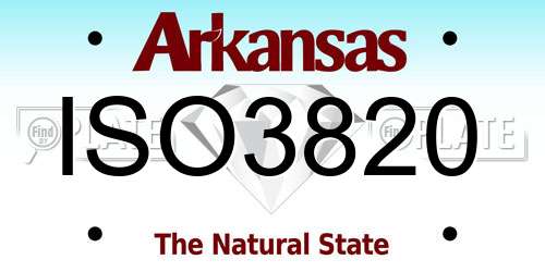 ISO3820 Arkansas License Plate