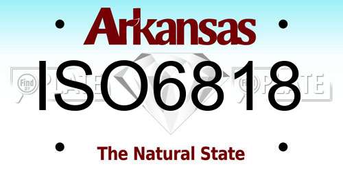 ISO6818 Arkansas License Plate