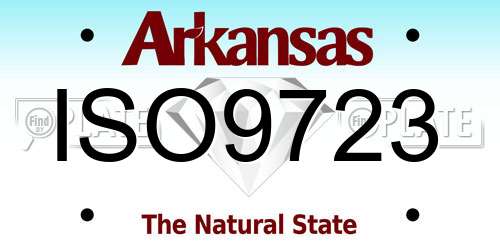 ISO9723 Arkansas License Plate