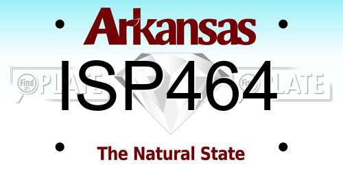 ISP464 Arkansas License Plate