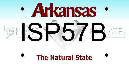 ISP57B Arkansas License Plate