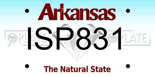 ISP831 Arkansas License Plate