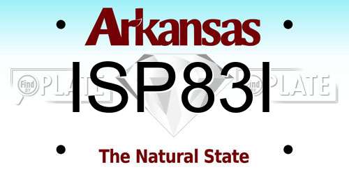 ISP83I Arkansas License Plate