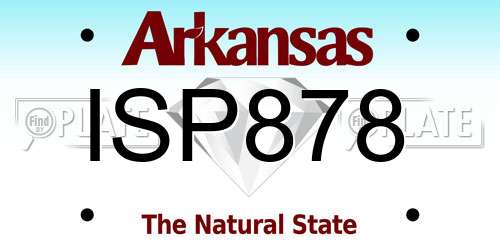 ISP878 Arkansas License Plate