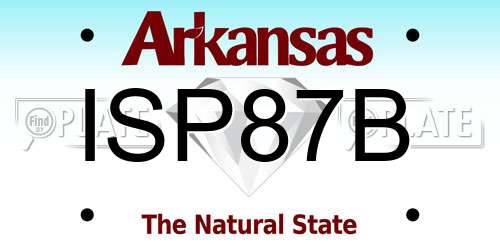 ISP87B Arkansas License Plate