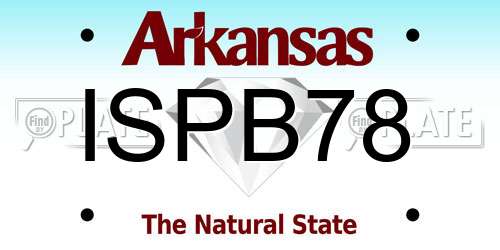 ISPB78 Arkansas License Plate