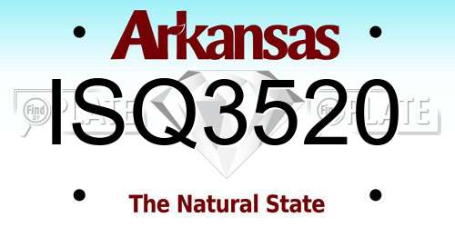 ISQ3520 Arkansas License Plate