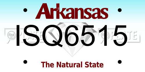ISQ6515 Arkansas License Plate