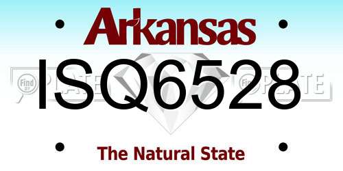 ISQ6528 Arkansas License Plate