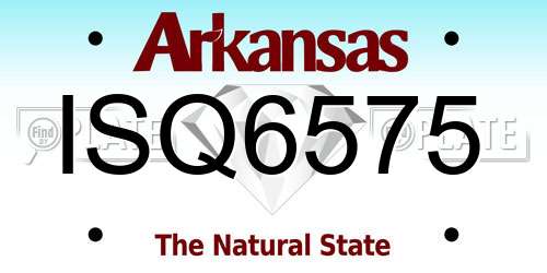 ISQ6575 Arkansas License Plate