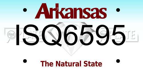 ISQ6595 Arkansas License Plate