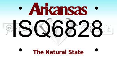 ISQ6828 Arkansas License Plate