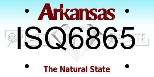 ISQ6865 Arkansas License Plate