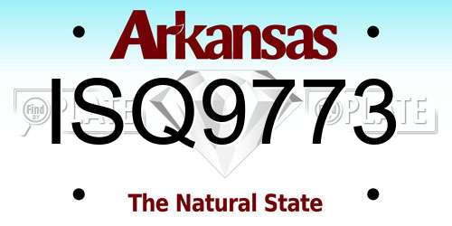ISQ9773 Arkansas License Plate