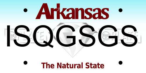 ISQGSGS Arkansas License Plate