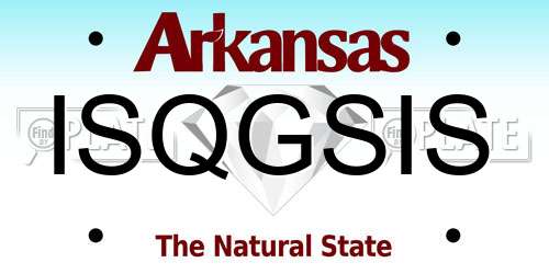 ISQGSIS Arkansas License Plate