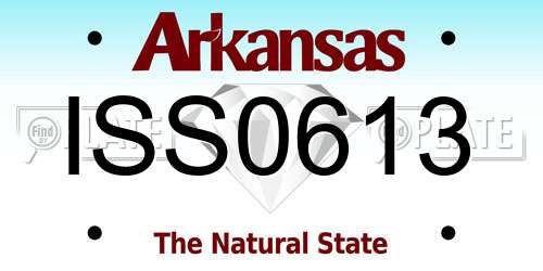 ISS0613 Arkansas License Plate