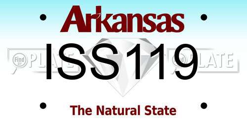 ISS119 Arkansas License Plate