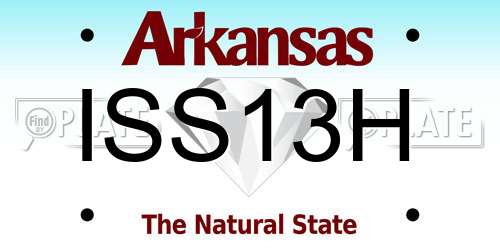 ISS13H Arkansas License Plate