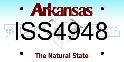 ISS4948 Arkansas License Plate