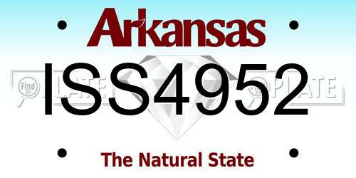 ISS4952 Arkansas License Plate