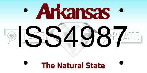 ISS4987 Arkansas License Plate