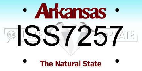 ISS7257 Arkansas License Plate