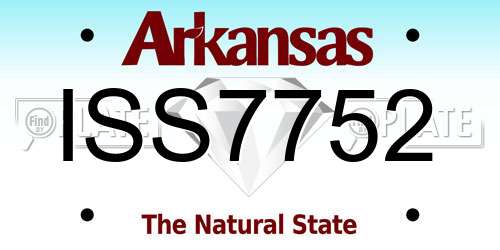 ISS7752 Arkansas License Plate
