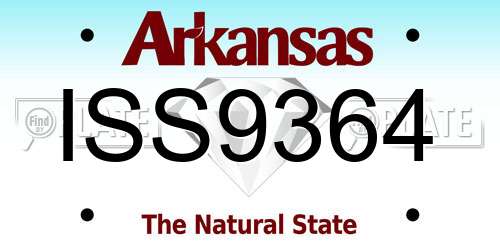 ISS9364 Arkansas License Plate