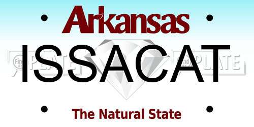 ISSACAT Arkansas License Plate