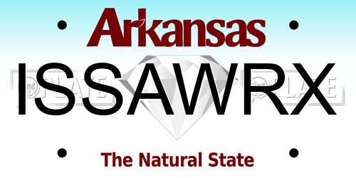 ISSAWRX Arkansas License Plate
