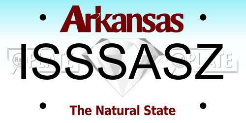 ISSSASZ Arkansas License Plate