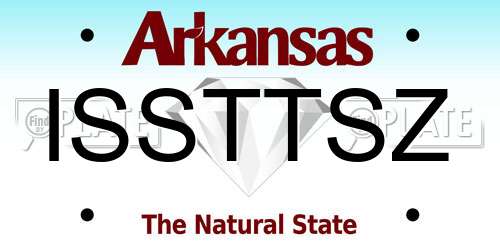 ISSTTSZ Arkansas License Plate
