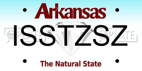 ISSTZSZ Arkansas License Plate