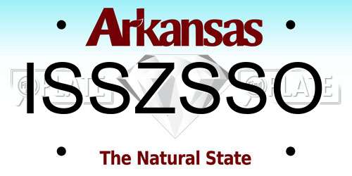 ISSZSSO Arkansas License Plate