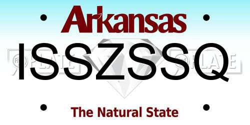 ISSZSSQ Arkansas License Plate