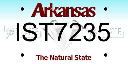 IST7235 Arkansas License Plate