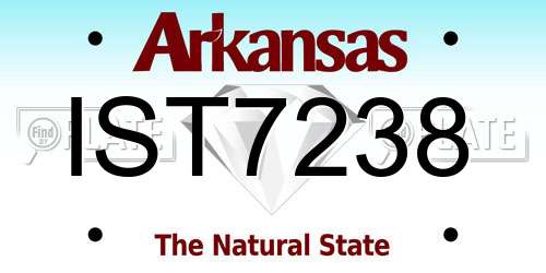IST7238 Arkansas License Plate
