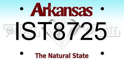 IST8725 Arkansas License Plate